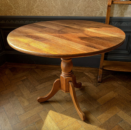 Pedestal dining table round - pedestal, 4
