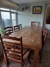 Oak dining table used seats 8+