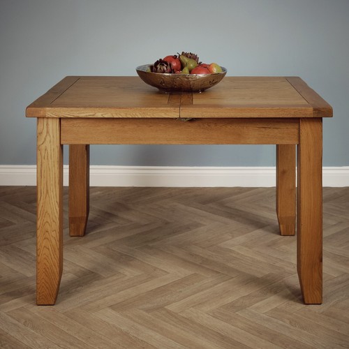 Rustic oak extending dining - rustic,