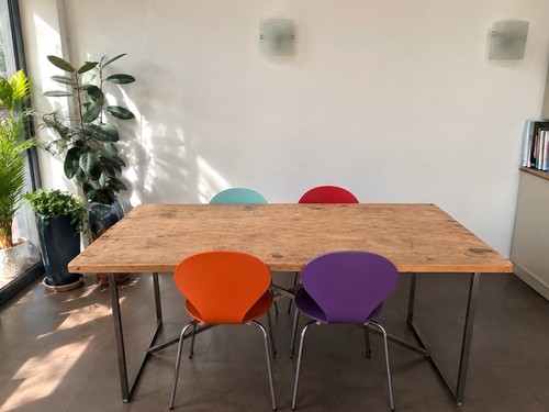 Rustic reclaimed wood dining